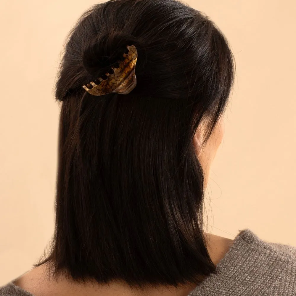 Hand Painted Small Hair Claw Clip for Fine Hair
