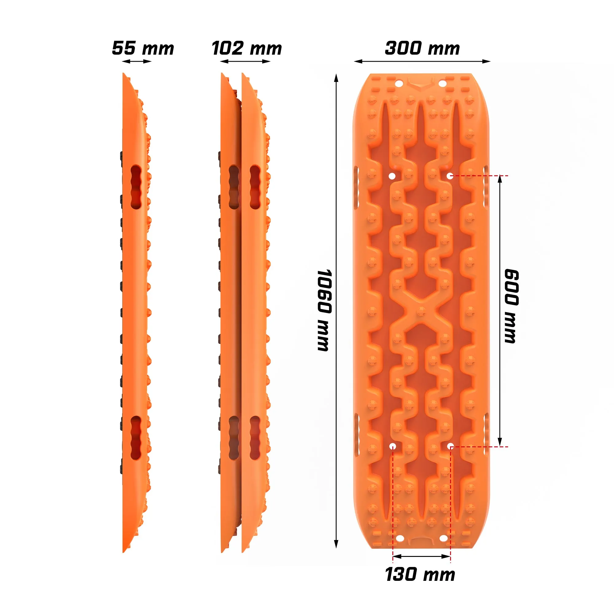 Heavy Duty Nylon Recovery Tracks 2 pcs Sand/Mud Kit X-BULL