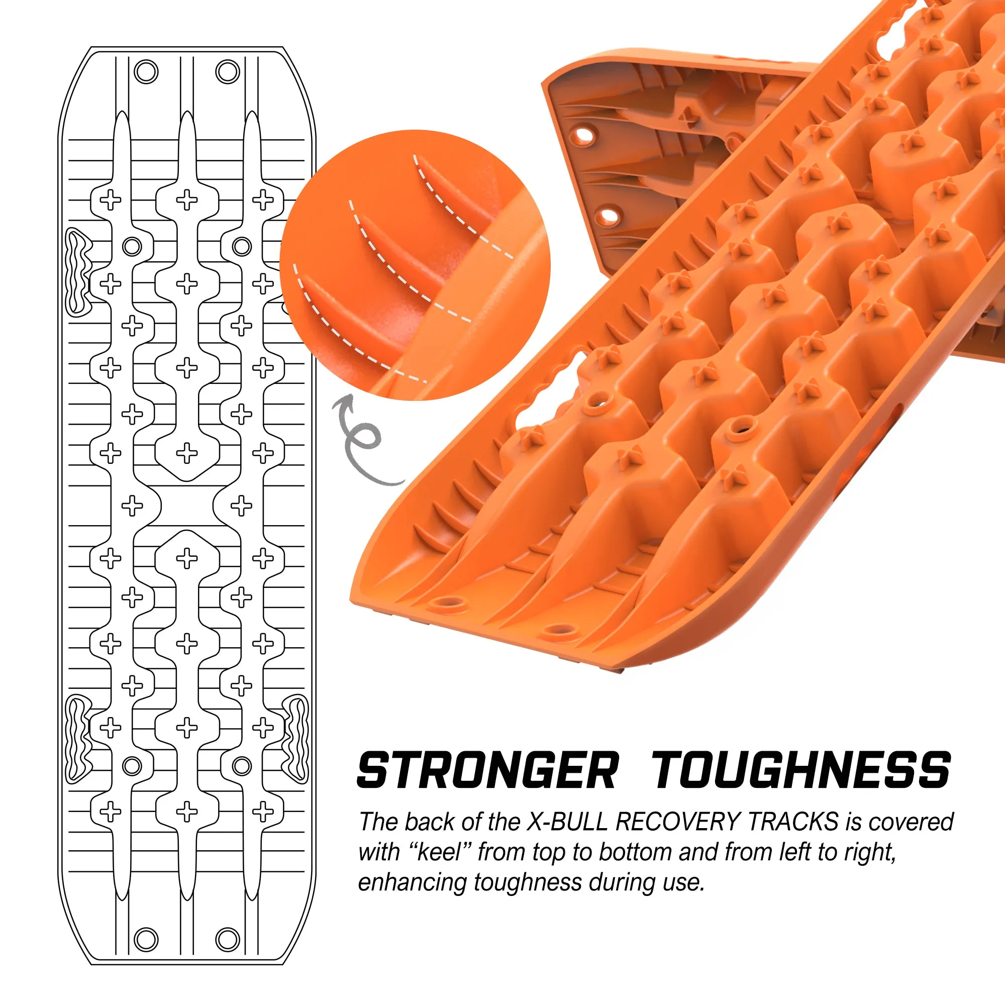 Heavy Duty Nylon Recovery Tracks 2 pcs Sand/Mud Kit X-BULL