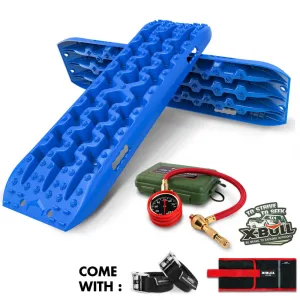 Heavy-Duty Recovery Tracks Sand/Mud 2-Pack with Tire Deflator, X-BULL