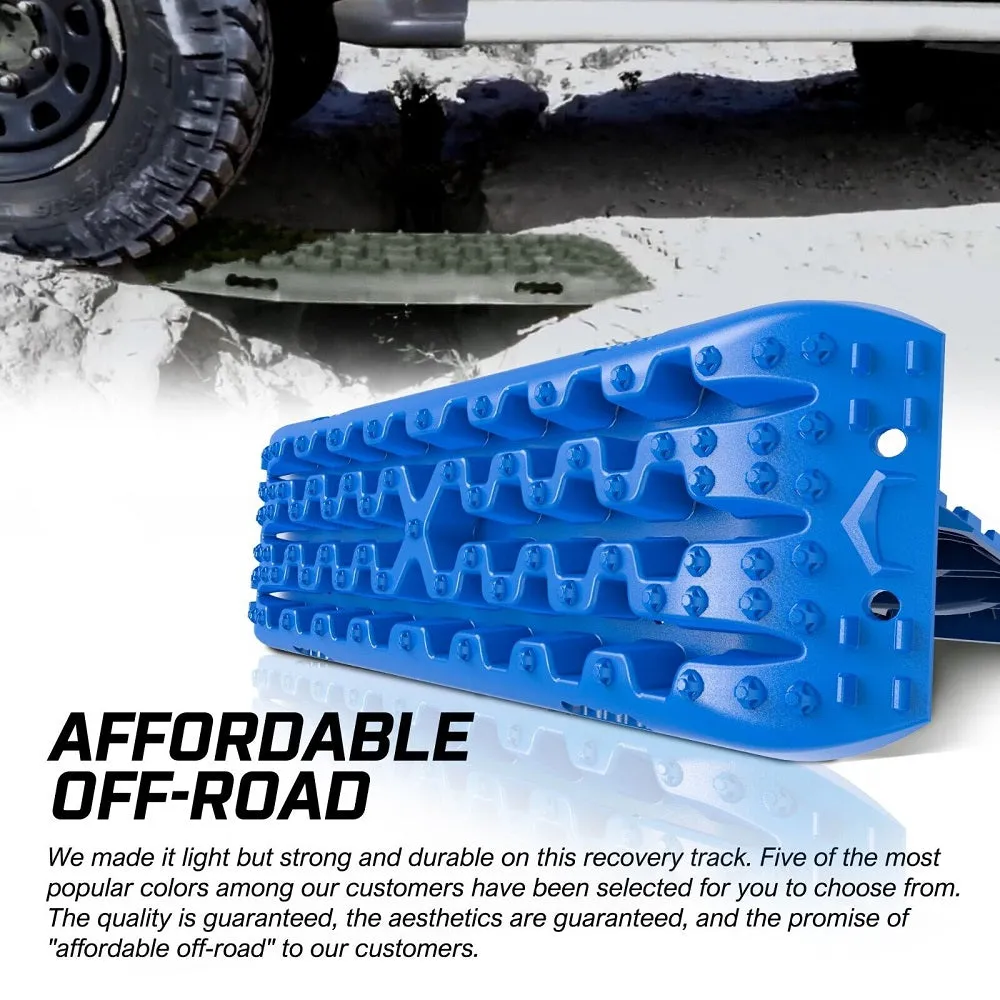 Heavy-Duty Recovery Tracks Sand/Mud 2-Pack with Tire Deflator, X-BULL