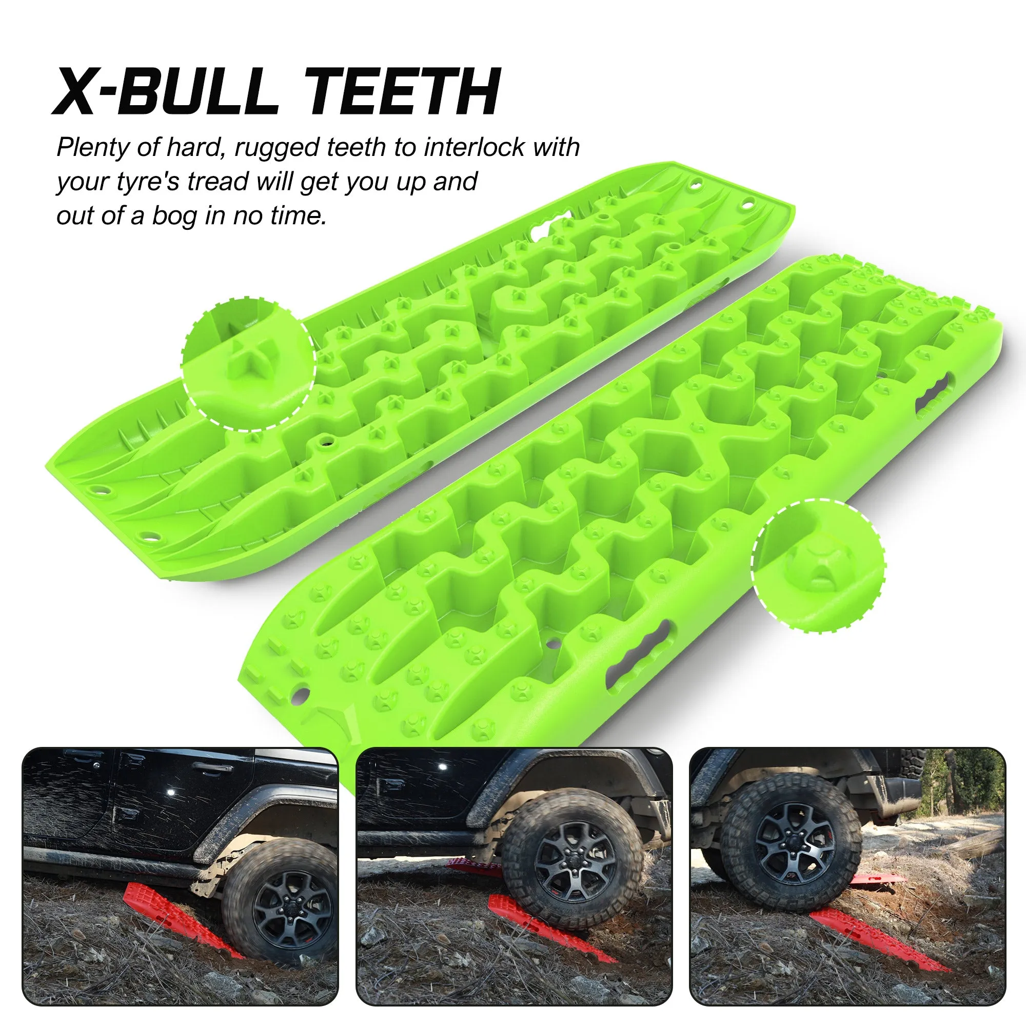 Heavy Duty Recovery Tracks Set, Tire Deflator, Nylon, X-BULL
