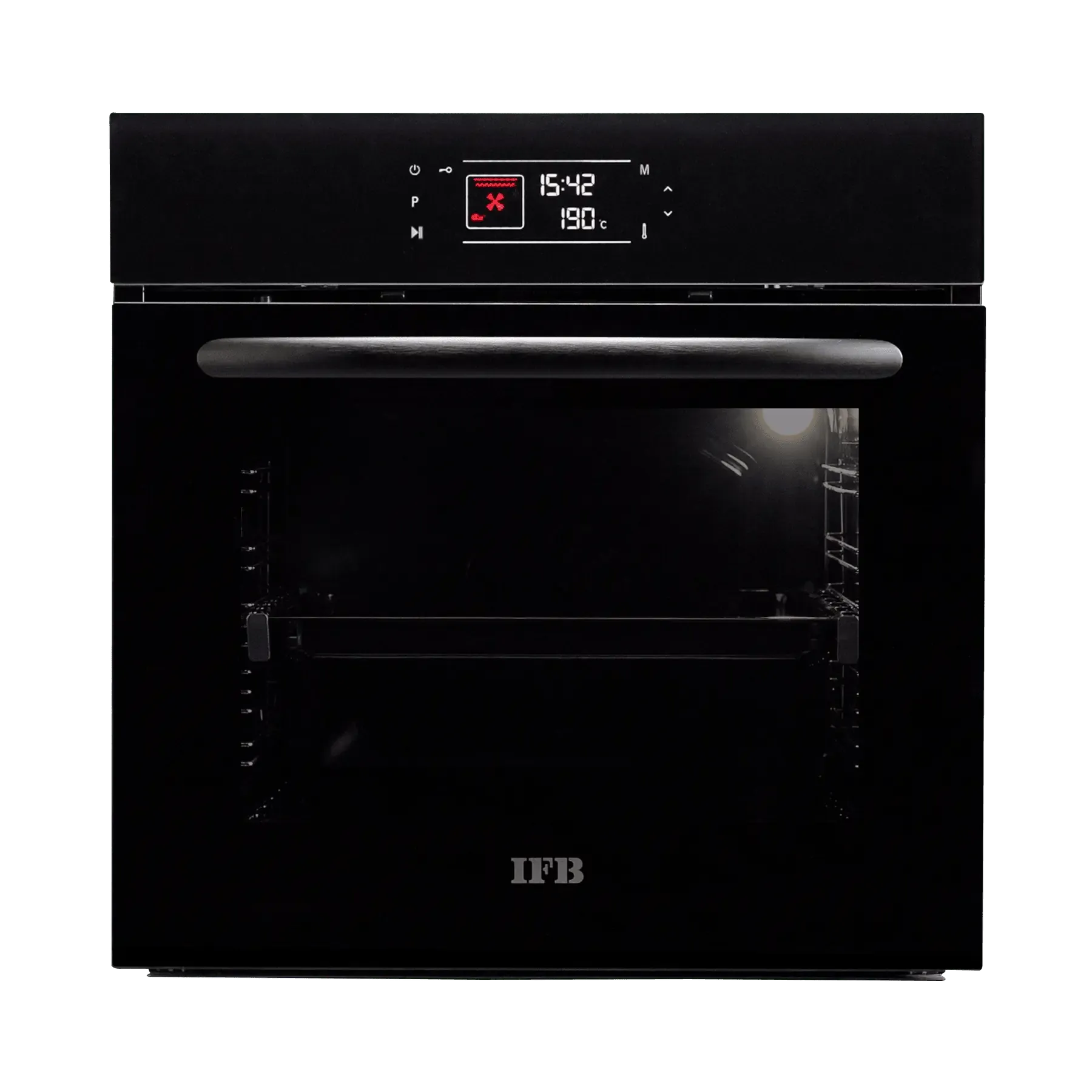 IFB 656 FTCB/E-RCT Built-in Oven 69 L Black Glass Finish with Chrome Trim
