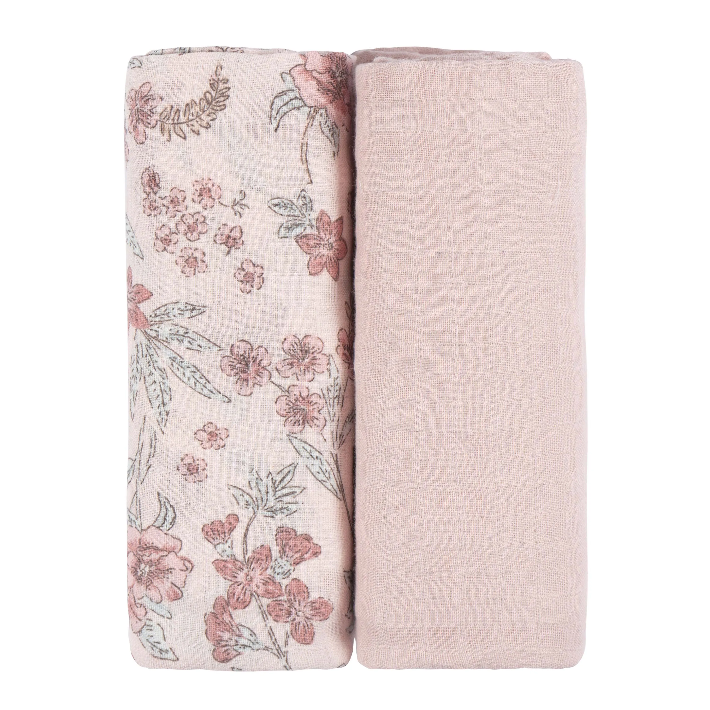 Just Born by Gerber Baby Girl 2-Pack Muslin Swaddle Blanket - PINK