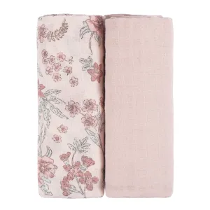 Just Born by Gerber Baby Girl 2-Pack Muslin Swaddle Blanket - PINK
