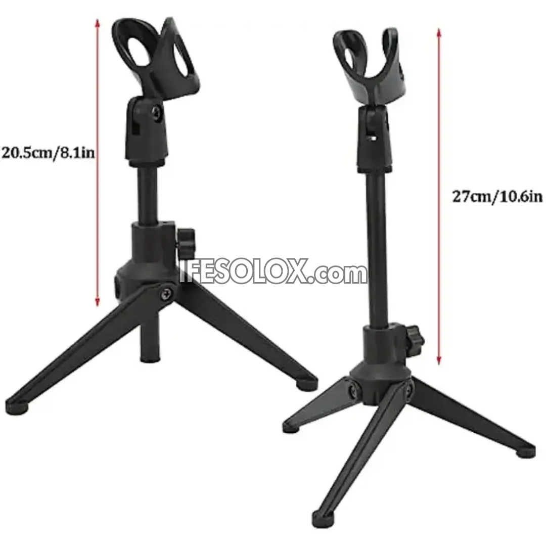 Low Profile Adjustable Height Microphone Stand with Tripod Base - Brand New