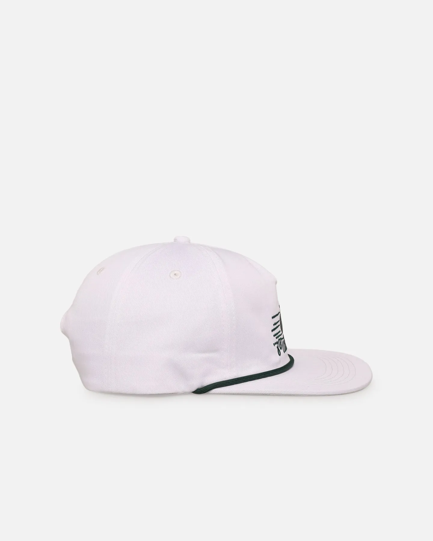 Malbon Cotton Twill Rope Snapback Hat White