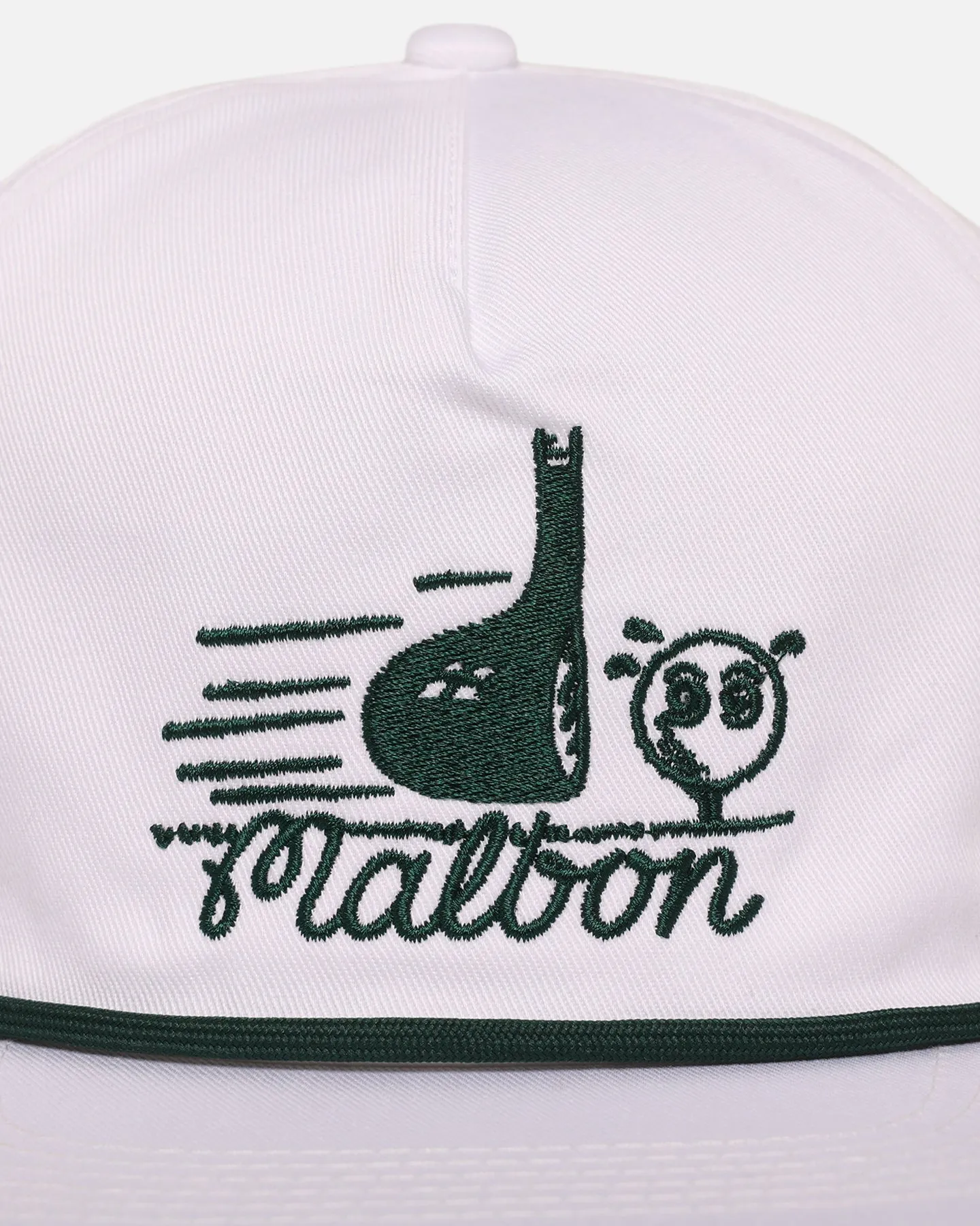 Malbon Cotton Twill Rope Snapback Hat White