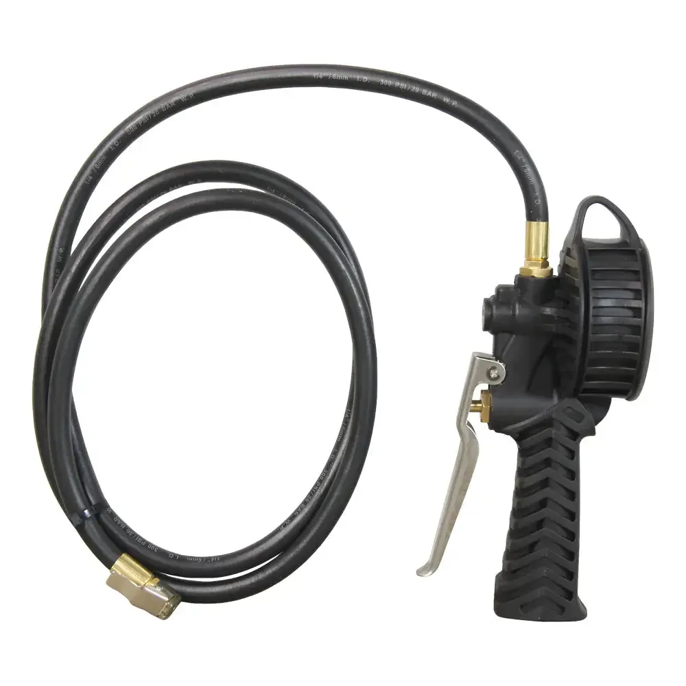 Martins MH-31 Dial Gauge Tire Inflator, Flate Mate, 6ft, 174 PSI, Clip-On