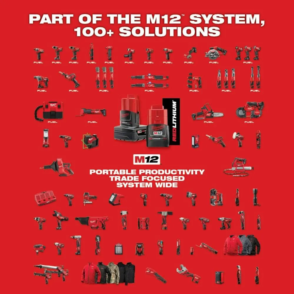 Milwaukee 2524-20 M12 Brushless 2" Planer, Bare Tool