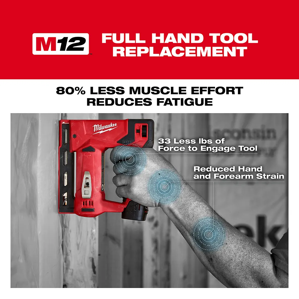 Milwaukee M12 3/8" Crown Stapler