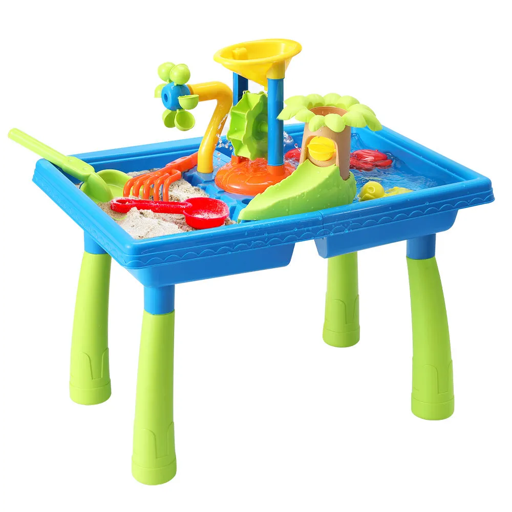 Non-toxic Kids Sand and Water Table with Windmill - Keezi