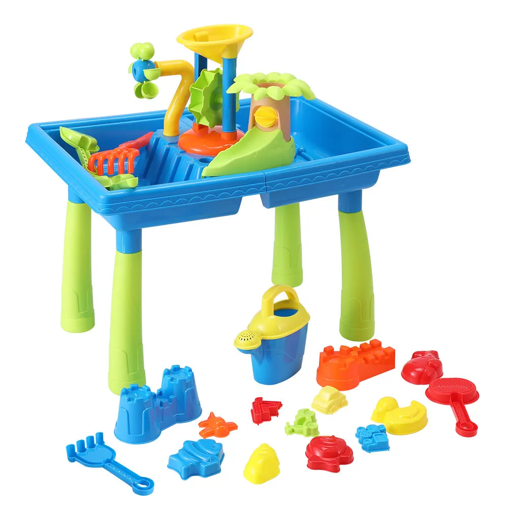Non-toxic Kids Sand and Water Table with Windmill - Keezi