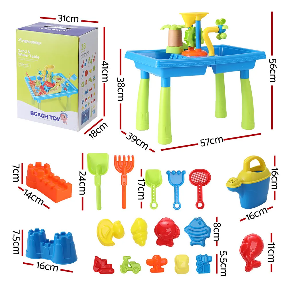 Non-toxic Kids Sand and Water Table with Windmill - Keezi