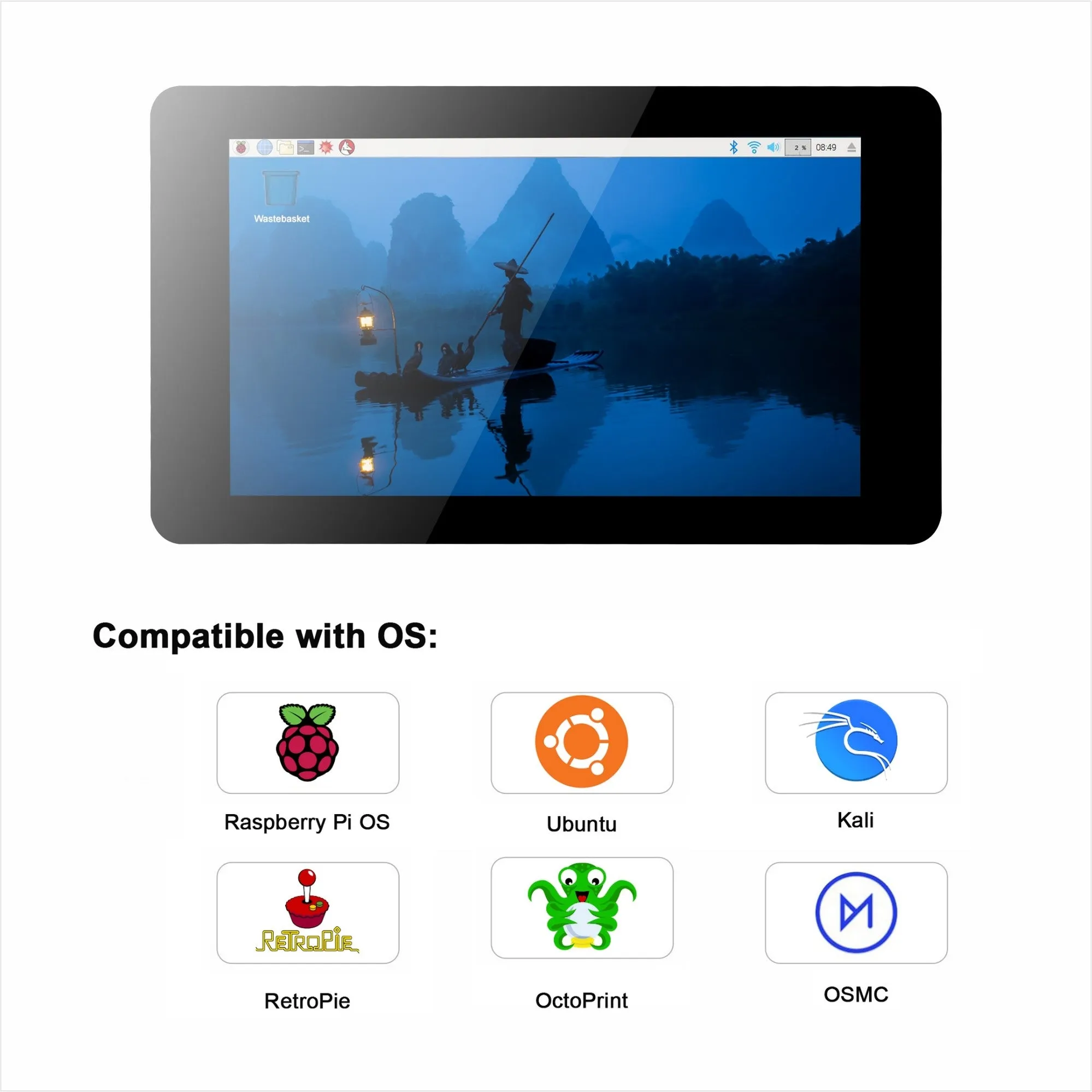 OSOYOO 7inch DSI LCD Touch Screen IPS Display Capacitive Monitor for Raspberry Pi 5/4B/3B /3A /Compute Module 4 (CM4)/Compute Module 3  (CM3 )