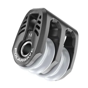 PolarWave 18mm Light Weight Tie On Double Block - Plastic - Black
