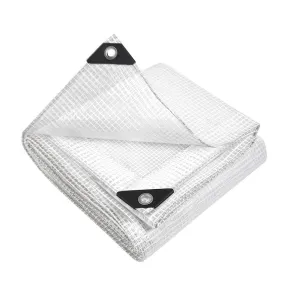 Poly Tarpaulin Heavy Duty Tarp 135gsm Cover - 6M x 9M - Clear