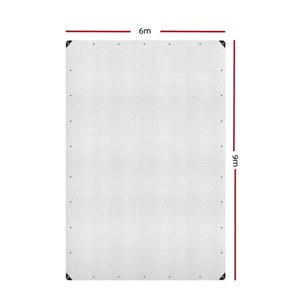 Poly Tarpaulin Heavy Duty Tarp 135gsm Cover - 6M x 9M - Clear