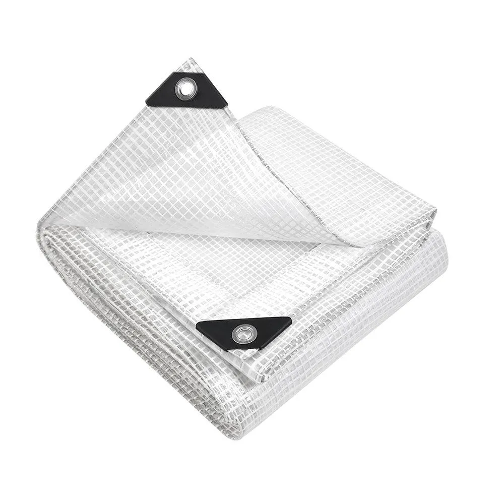 Poly Tarpaulin Heavy Duty Tarp 135gsm Cover - 6M x 9M - Clear