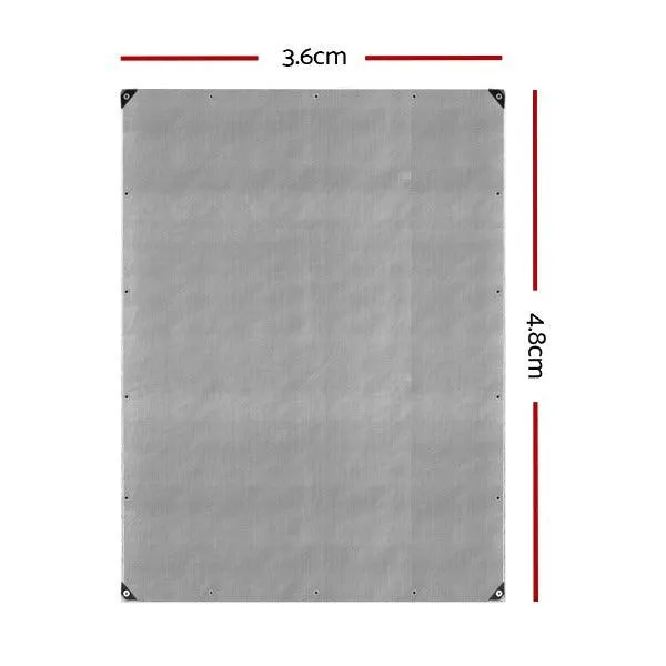 Poly Tarpaulin Heavy Duty Tarp Cover - 3.6M x 4.8M -180gsm Silver