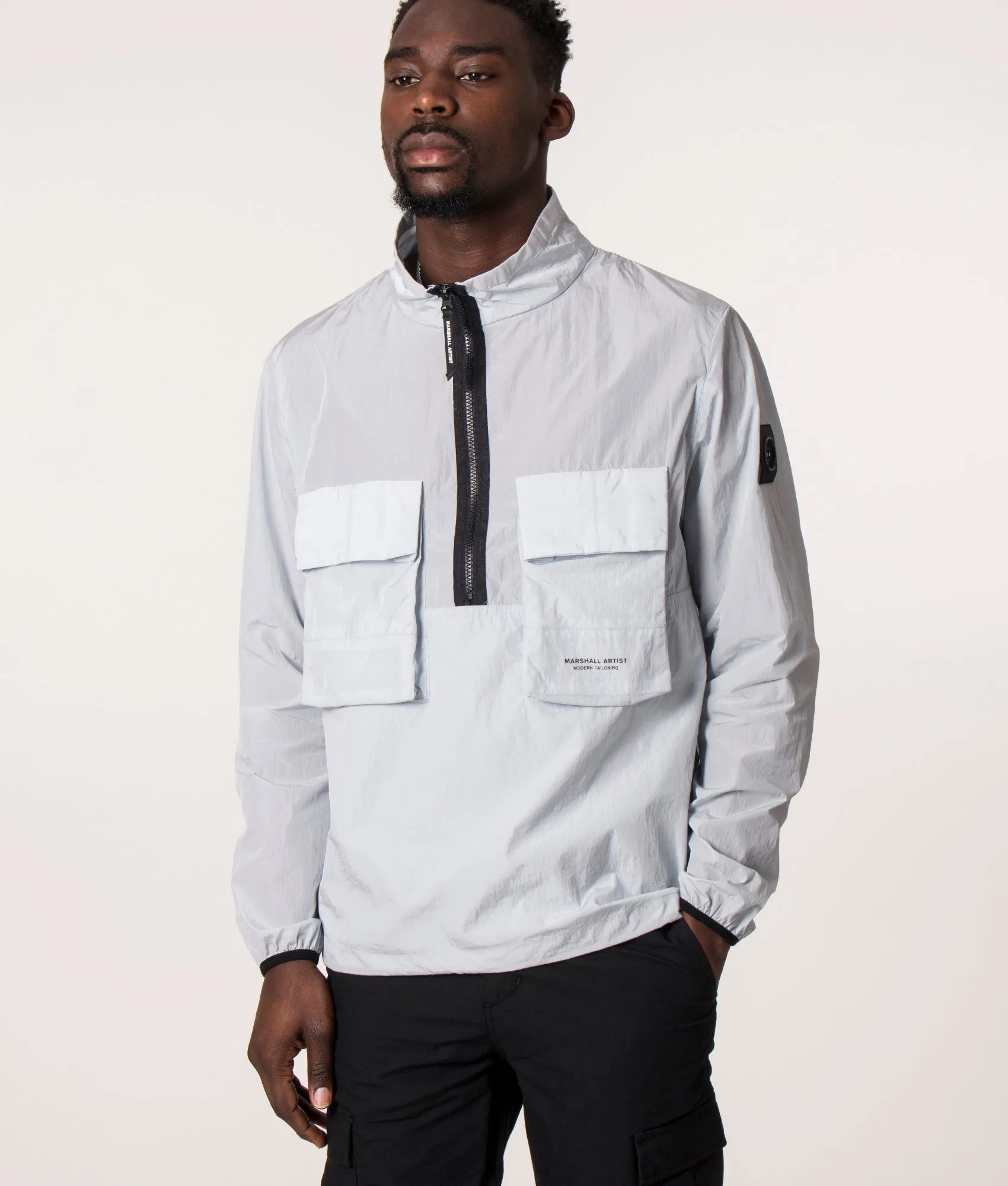 Quarter Zip Lightweight Krinkle Nylon Jacket