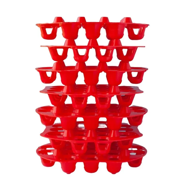 RentACoop Seven (7) Pack Stackable Egg Collection Trays with Two Metal Hanging Clips