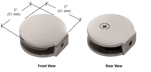 Round Fixed Panel U-Clamp - Brushed Nickel