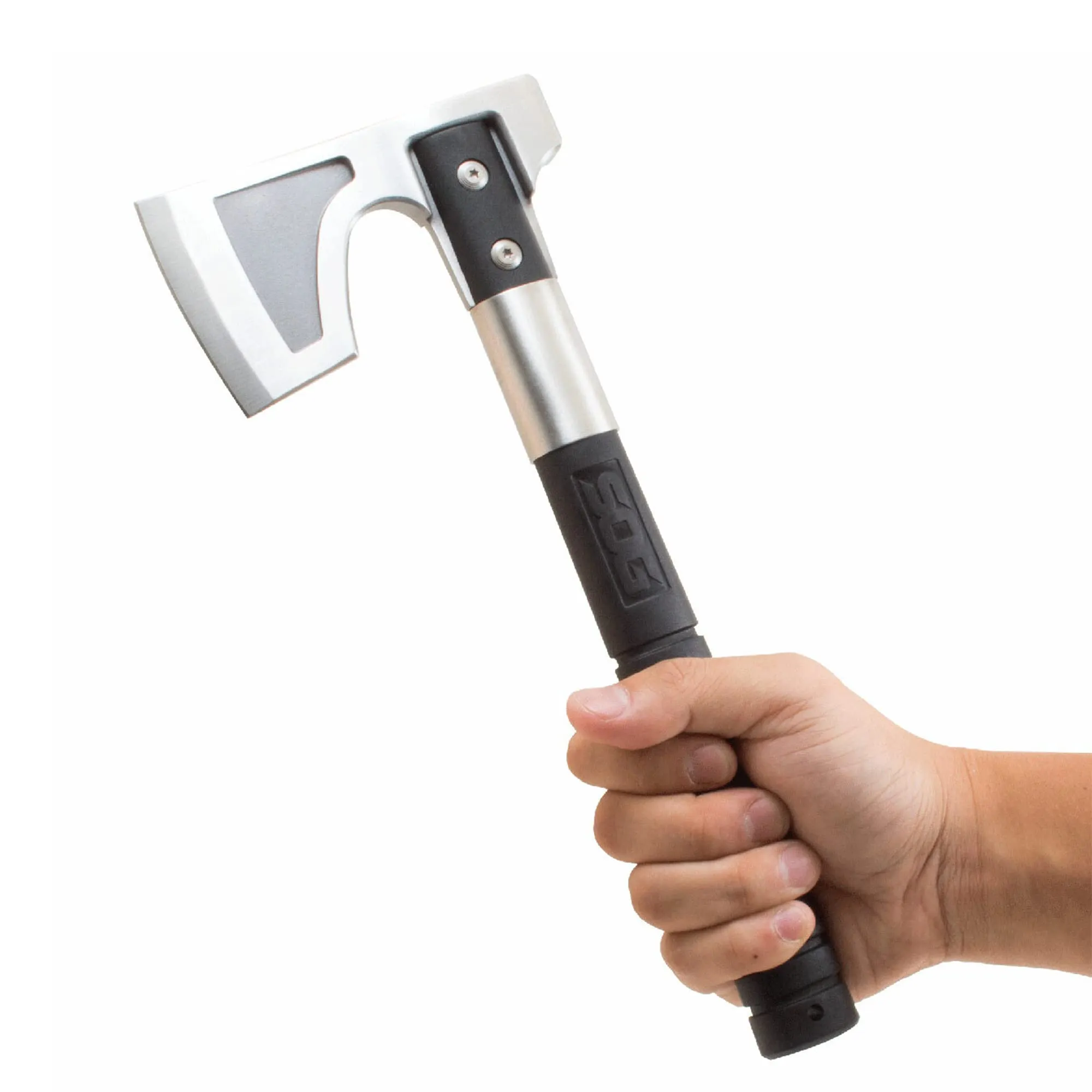 SOG Camp Axe- Compact Camping and Survival Hatchet/Hammer Tool with Sheath and 3.1 Inch Bushcraft Axe Edge (CH1001-CP)