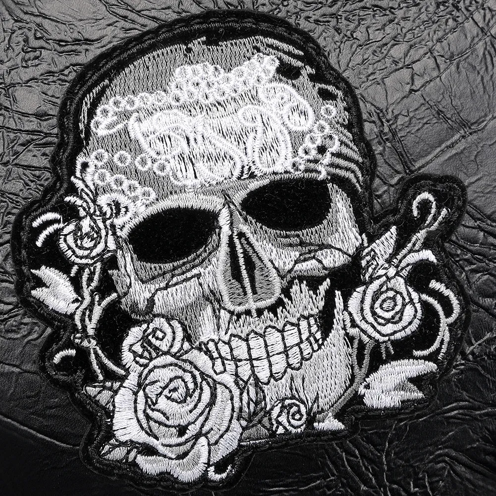 Steampunk Skull Head Rose Embroidered Backpack / Durable Large Capacity Rucksack